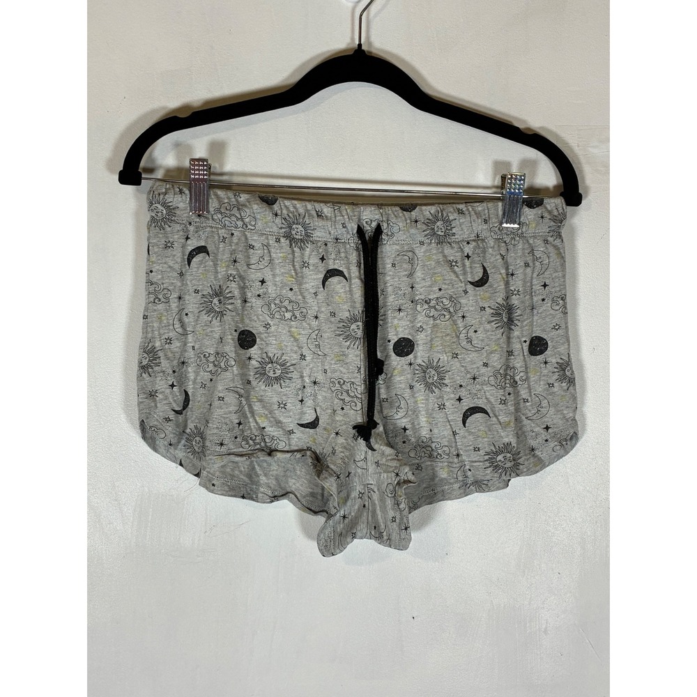 Secret Treasures Small Celestial Sun Moon Stars Lounge Pajama Shorts Gray